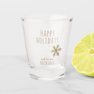 Christmas Holiday Festive Snowflake Personalized Shot Glass
