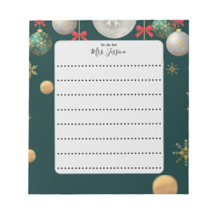 Christmas Holiday Festive Teacher To-Do List Notep Notepad