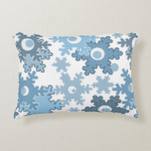Christmas holiday festive winter snowflakes bright accent pillow