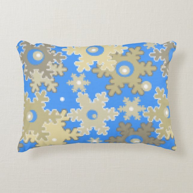Christmas holiday festive winter snowflakes bright accent pillow (Front)