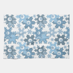 Christmas holiday festive winter snowflakes bright kitchen towel