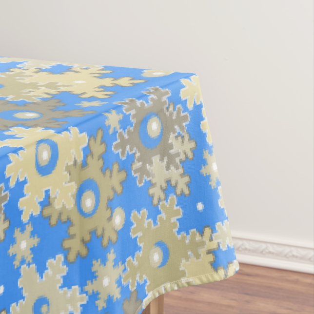 Christmas holiday festive winter snowflakes bright tablecloth (In Situ)