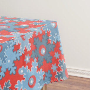 Christmas holiday festive winter snowflakes bright tablecloth