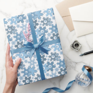 Christmas holiday festive winter snowflakes bright wrapping paper