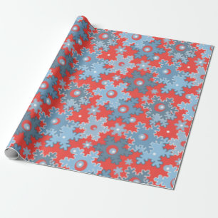 Christmas holiday festive winter snowflakes bright wrapping paper