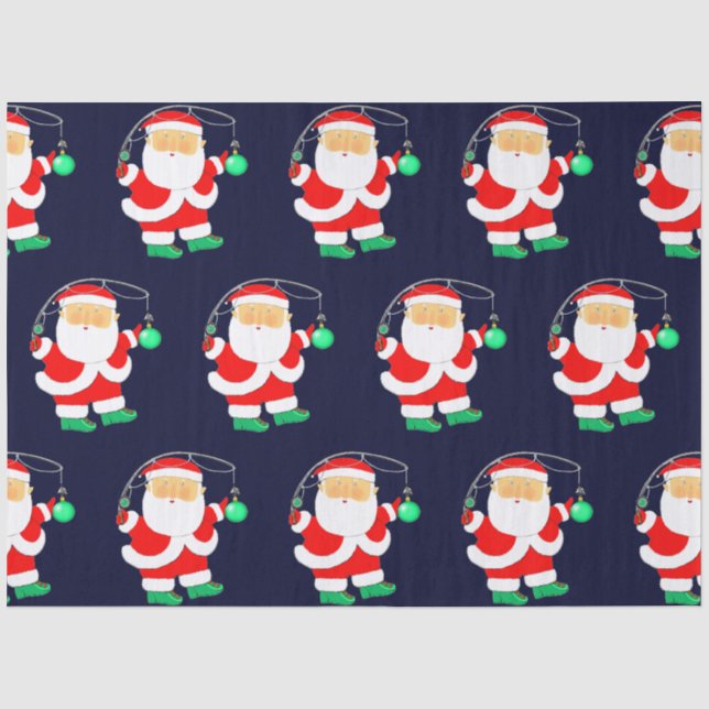 Christmas Holiday Fishing Tissue Paper (Front)