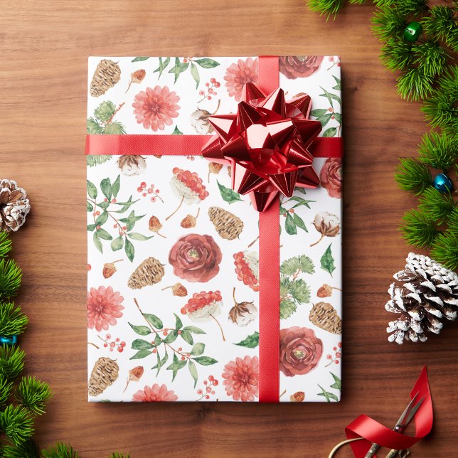 Christmas Holiday Floral Wrapping Paper (Christmas Holiday Floral Wrapping Paper
)
