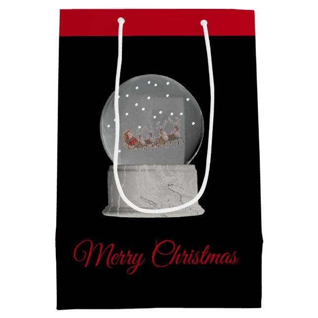 Christmas Holiday Gift Bag Snow Globe (Back)