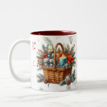 Christmas Holiday Gift Basket Mug
