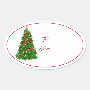 Christmas Holiday Gift Tag Sticker