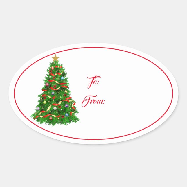 Christmas Holiday Gift Tag Sticker (Front)