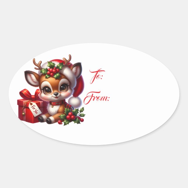 Christmas Holiday Gift Tag Sticker (Front)