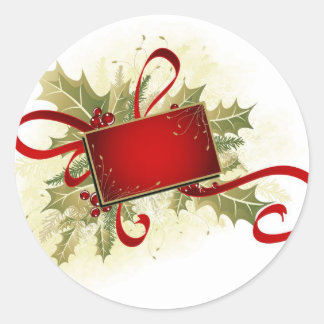 Christmas Holiday Gift Tag with Holly