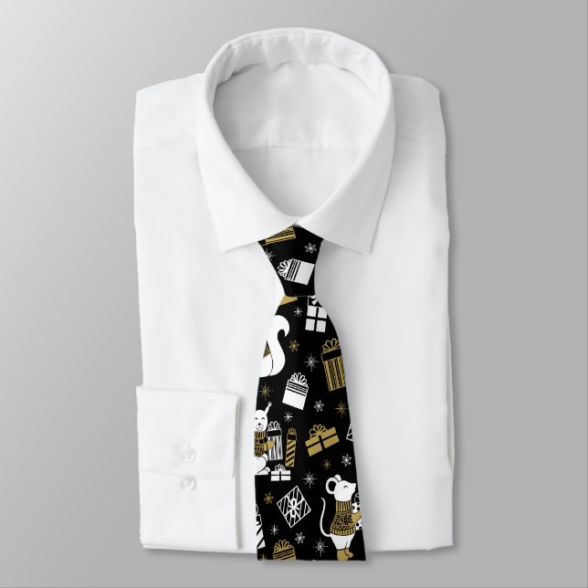 CHRISTMAS HOLIDAY GIFTS CUSTOM MONOGRAM TIE (Tied)