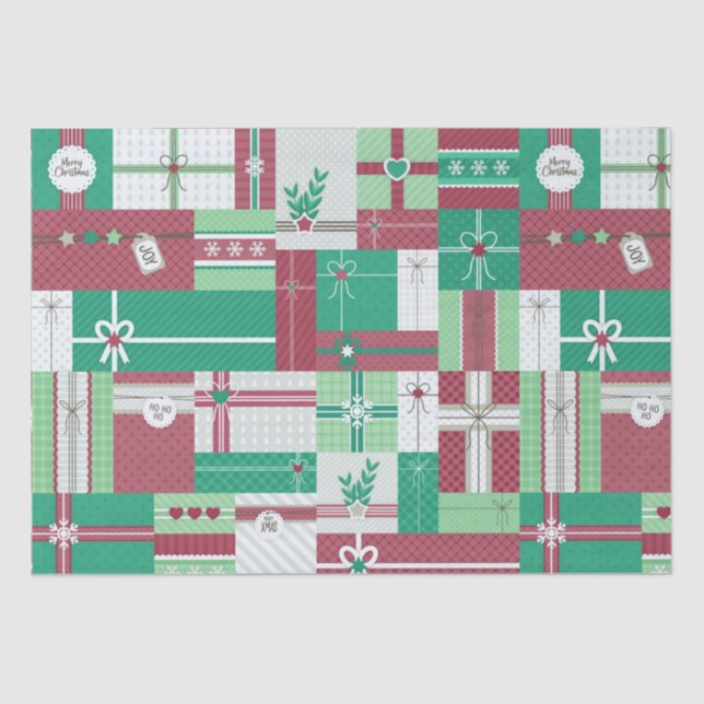 Christmas holiday gifts mosaic tissue paper (Front)