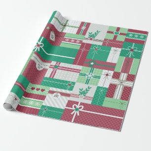 Christmas holiday gifts mosaic wrapping paper