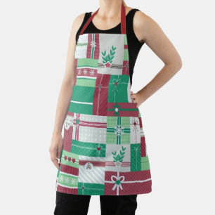 Christmas holiday gifts mosaic xmas design apron