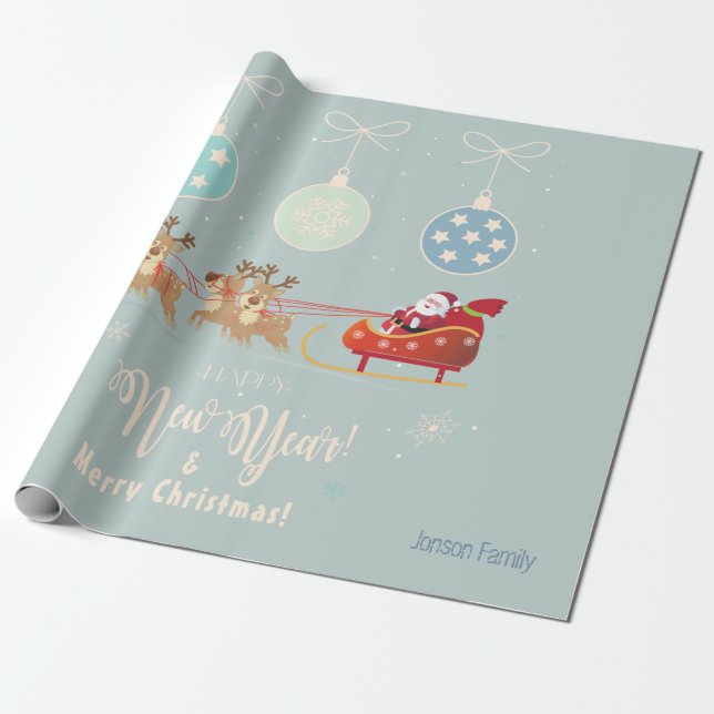 Christmas Holiday Gifts & Your Wishes, Personalize Wrapping Paper (Unrolled)