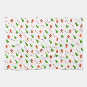 Christmas Holiday Gingerbread Man Candy Cane Tree Kitchen Towel