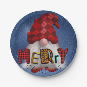 Christmas Holiday Gnome Paper Plate
