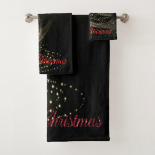 Christmas Holiday- Gold Christmas Tree Bath Towel Set