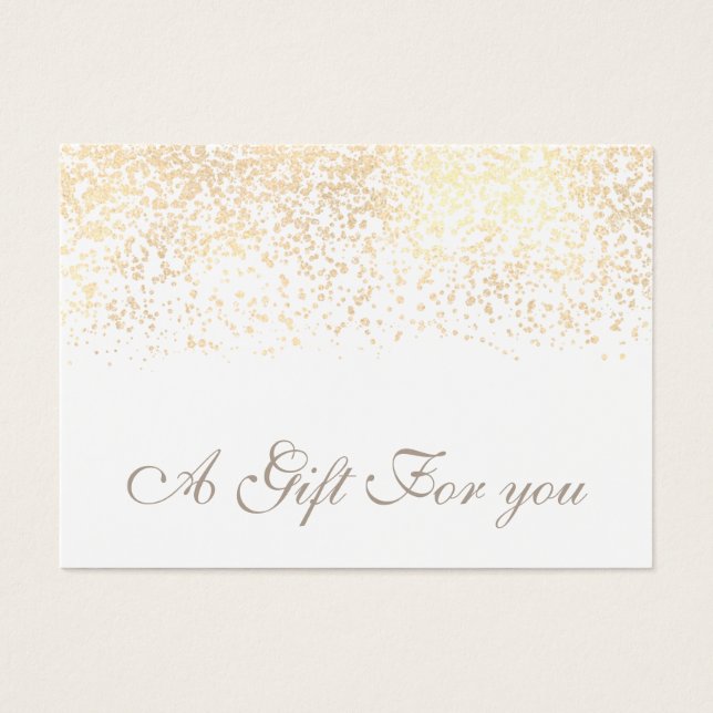 Christmas/holiday gold confetti gift certificate (Front)