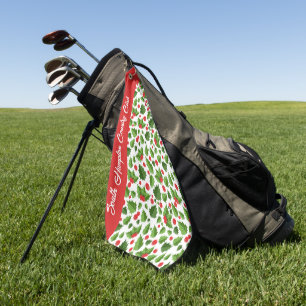 Christmas Holiday Golf Towel Custom Club Name
