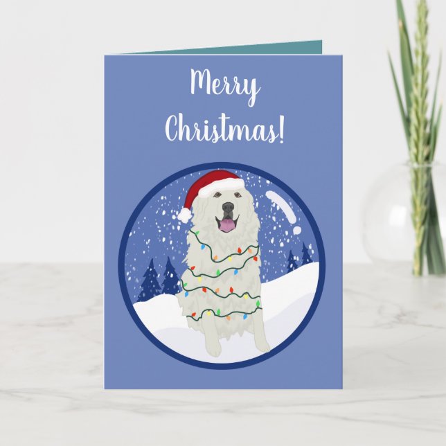 Christmas Holiday Great Pyrenees  Card (Front)
