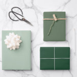Christmas Holiday Green Modern Solid Shades Wrapping Paper Sheet<br><div class="desc">Chic Christmas set of three wrapping paper sheets in light and dark shades of holiday green.</div>