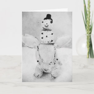 Christmas Holiday Greeting Card with a Snowman