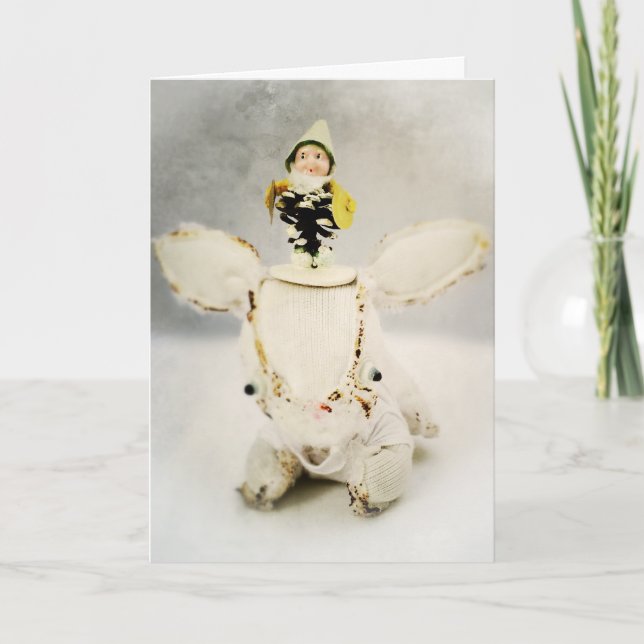 Christmas Holiday Greeting Card with Aldo and Elf (Front)