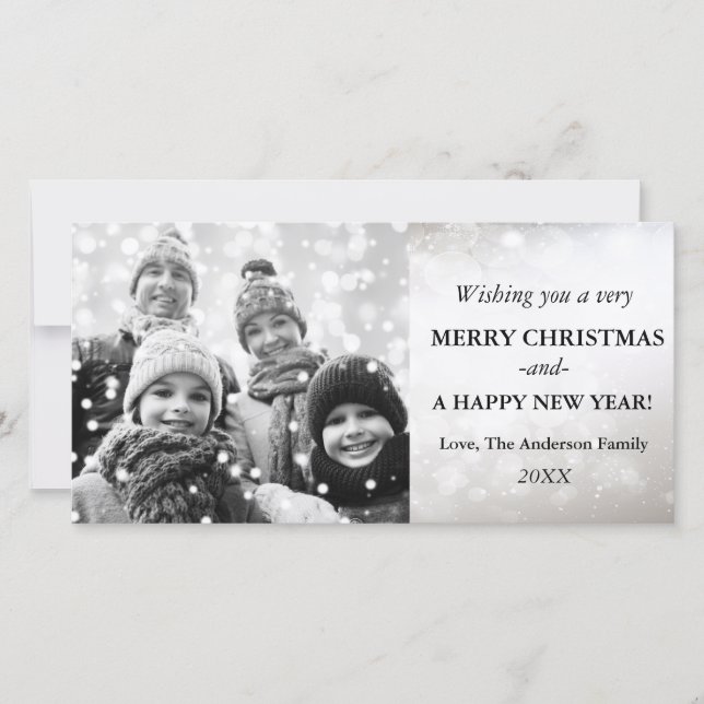 Christmas Holiday Greeting New Years Photo Card (Front)