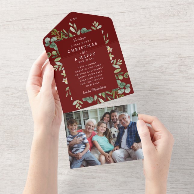 Christmas Holiday Greeting Tear Away Photo All In One Invitation (Tearaway)