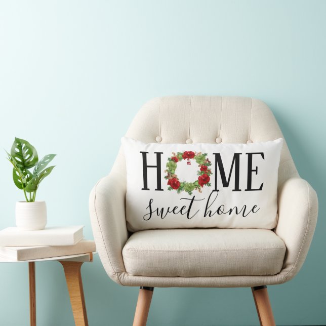 Christmas Holiday Home Sweet Home Lumbar Pillow (Chair)