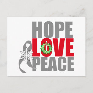 Christmas Holiday Hope Love Peace Brain Cancer Postcard