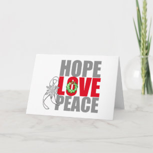 Christmas Holiday Hope Love Peace Lung Cancer Card