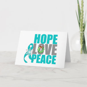 Christmas Holiday Hope Love Peace Ovarian Cancer Card