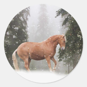 Christmas Holiday Horse and Snow Stickers