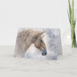 Christmas Holiday Horse in the Snow Pretty  Card