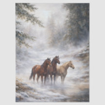 Christmas Holiday Horses Landscape Pretty