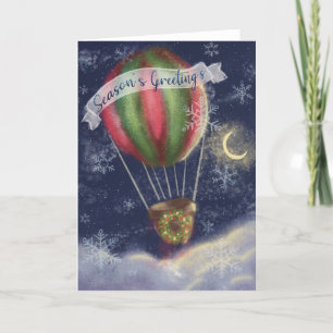 Christmas Holiday HotAir Balloon Card