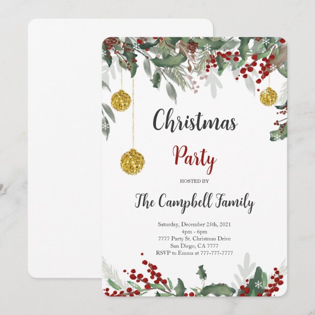 Christmas Holiday Invitation (Front/Back)