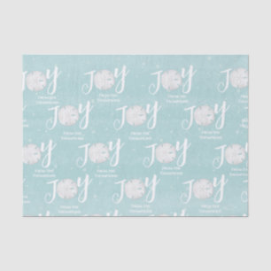 Christmas Holiday Joy Beach Turquoise Coastal Tissue Paper