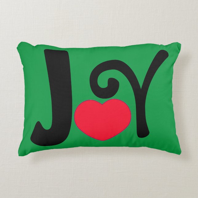 Christmas Holiday Joy Love Accent Pillow (Front)