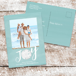 Christmas Holiday Joy Photo Simple Beach Budget  Postcard