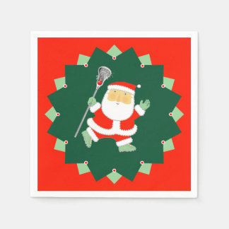 Christmas Holiday Lacrosse Party Napkin