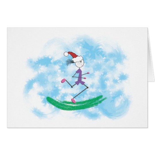 Christmas Holiday Lady Runner Note Card