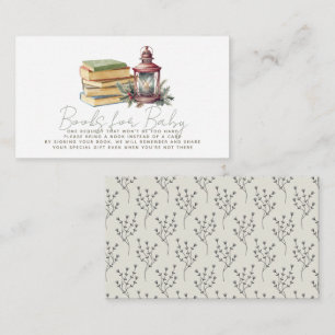 Christmas Holiday Lantern & Books Book Request Enclosure Card