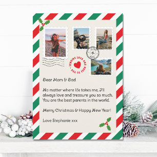Christmas Holiday Letter Photo Collage Card