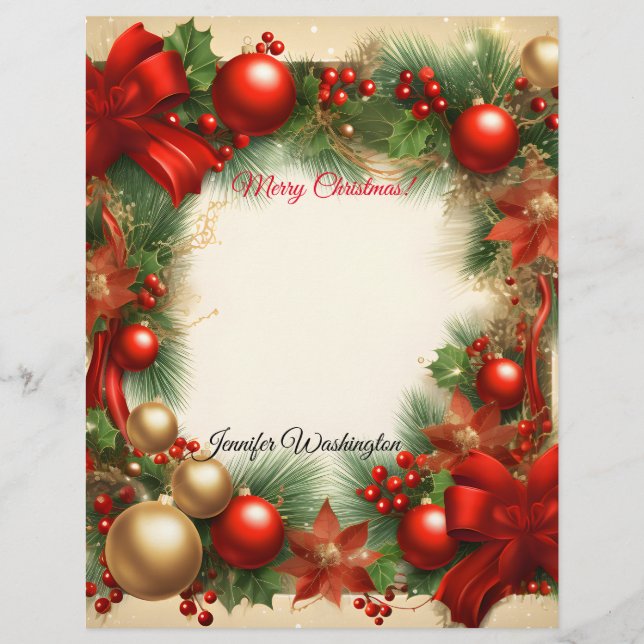 Christmas Holiday Letterhead (Front)